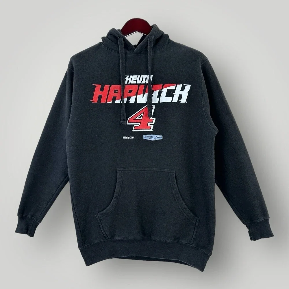 Kevin Harvick Hoodie - Mens L Black NASCAR Racing Racer‎ #4 Pullover Sweatshirt